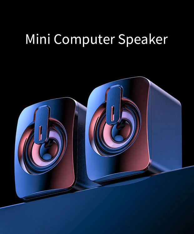 USB wired computer speakers with LED light in sleek design and vibrant RGB lighting.
