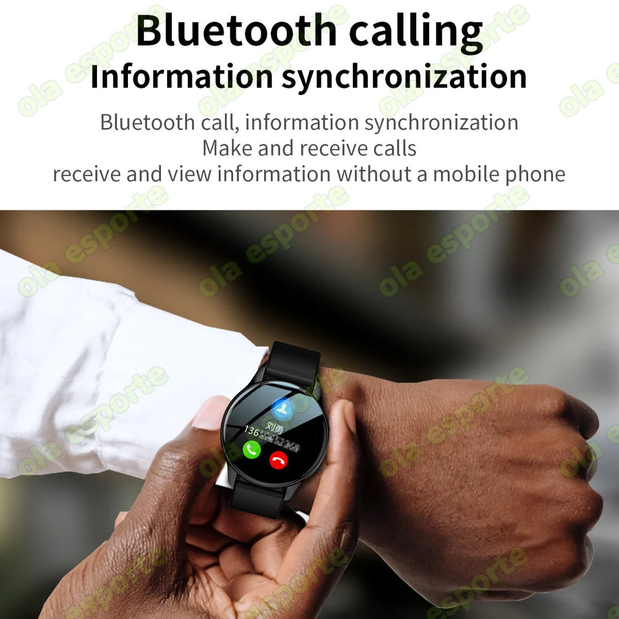 Women's Smart Watch 6 in use showing Bluetooth calling and message synchronization features