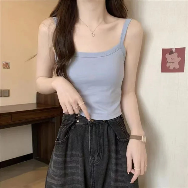 Crop Top Women Sexy Sleeveless Tops Fashion Female Underwear Lady's Camisole Girl Basic T-shirt Vest Lingerie Bras Tube Tops Hot