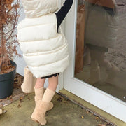 Winter Kids Thermal Boots Warm Girls Furry Hairy Ankle Boots Simple Fashion Children's Outdoor Snow Boots Non-slip Versatile