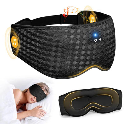 Bluetooth Sleep Headphones – 3D Eye Mask with Music, Soft Breathable