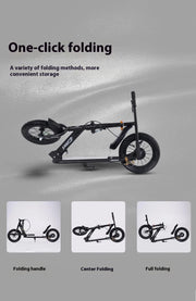 Adult Handbrake Scooter For Teens To Work Big Wheel Two-wheel Foldable Urban Campus Mobility Scooter Hot New