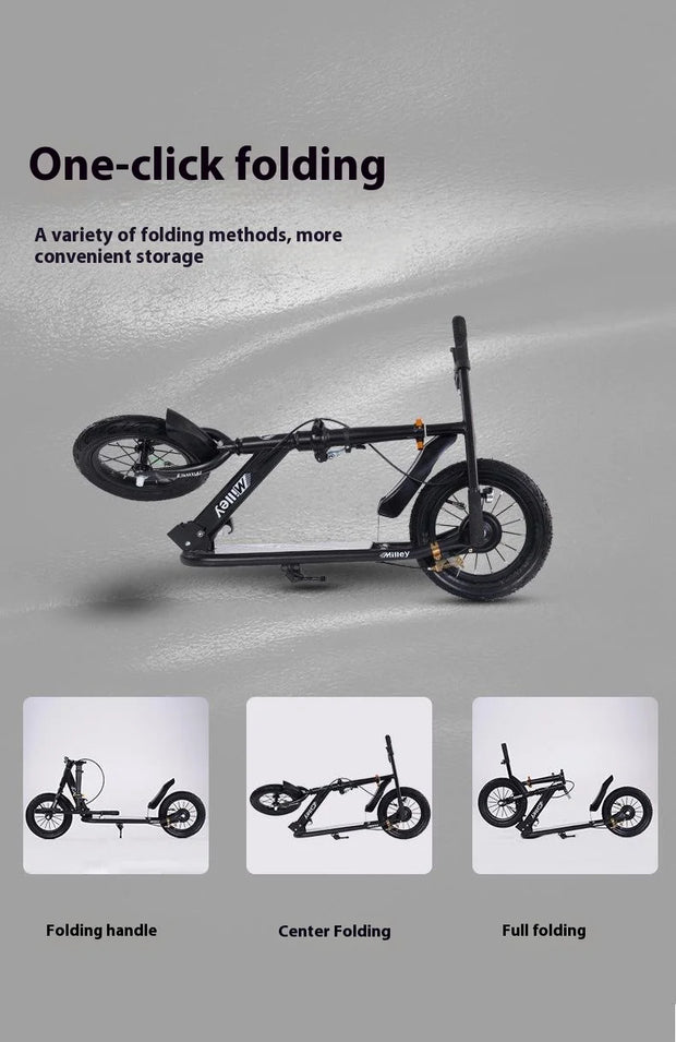 Adult Handbrake Scooter For Teens To Work Big Wheel Two-wheel Foldable Urban Campus Mobility Scooter Hot New