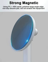 Strong magnetic device with blue light on a gray background