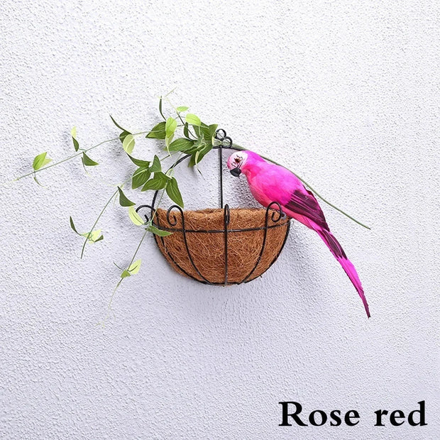 Handmade Feather Parrot Garden Ornament
