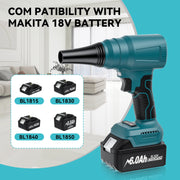 Cordless Electric Air Blower Turbo Jet Rechargeable Handheld Garden Leaf Blower Dust Blowing Tool For Makita 18V Battery