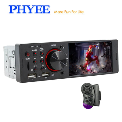 Touch Screen Car Radio, MP5 Player, Bluetooth, Hands Free, Audio, USB, TF, 7 Colors Lighting, Stereo System, Head Unit, 7805C