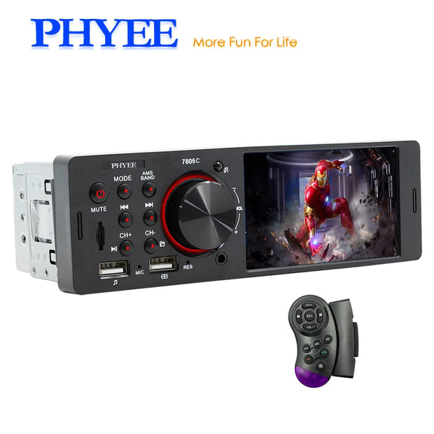 Touch Screen Car Radio, MP5 Player, Bluetooth, Hands Free, Audio, USB, TF, 7 Colors Lighting, Stereo System, Head Unit, 7805C