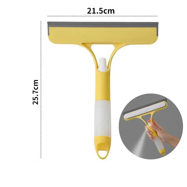 3 in 1 Window Cleaning Squeegee Multi Function Glass Mirror Wiper with Spray Bottle Microfiber Scrub Household Car Cleaner Tools