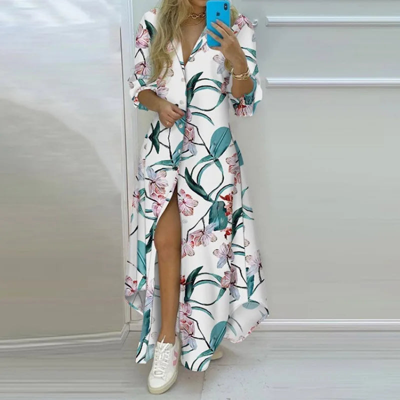 Women's Printed Shirt – Autumn Lapel, Single-Breasted (2021 Style)