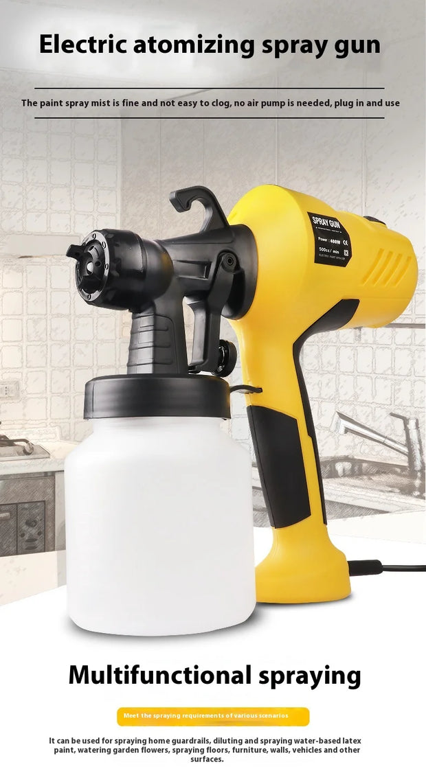 Electric Spray Gun Portable Home Paint Sprayer Auto Furniture Steel Coating AirbrushTool high-pressure atomizing spray paint gun