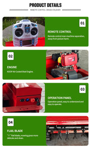 Customized Track-type All-terrain Zero-turn Remote-controlled Lawn Mower High Efficiency and Energy Saving