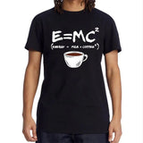 Men's Cotton T-Shirt – Funny Energy=Milk+Coffee Summer Tee