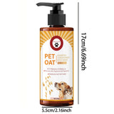 Deodorizing pet shampoo for dogs and cats – shampoo bottle with dimension label on white background