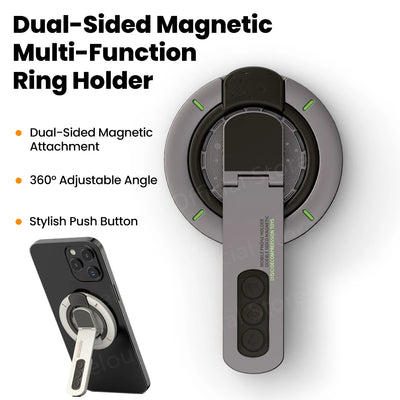 Magnetic Phone Stand for Desk – Double-Sided Rotating Holder for iPhone 17/16, MagSafe