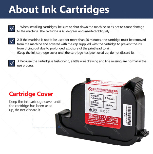 12.7mm Portable Inkjet Printer Handheld TIJ Maker Machine with ink Cartridge Image Picture Serial Number Edit Print