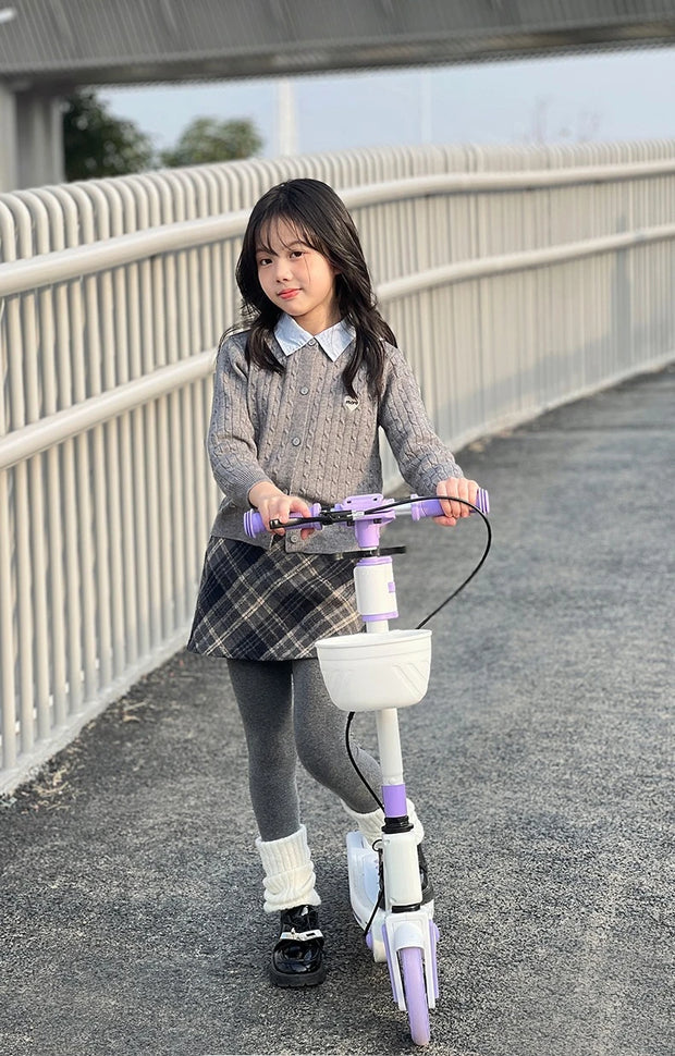 Teenagers and Kids Scooters Adult Two-Wheeled Collapsible City Campus Scooter 12 Scooter