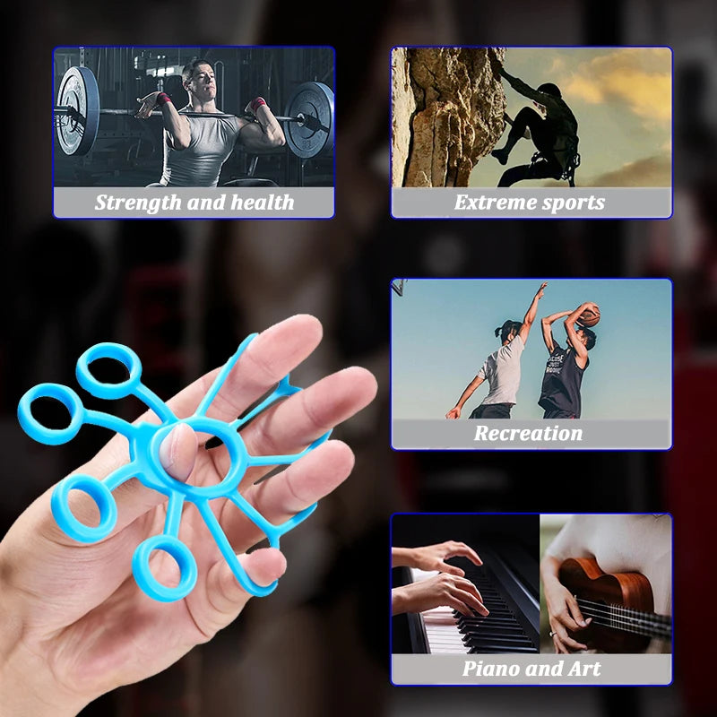 Silicone Finger Exerciser, Hand Grip Strength Trainer for Forearm and Muscle