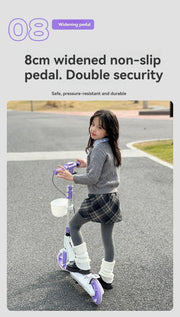 Teenagers and Kids Scooters Adult Two-Wheeled Collapsible City Campus Scooter 12 Scooter