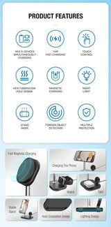 3-in-1 Wireless Charging Station – Fast Charge Phone, Watch & Earbuds