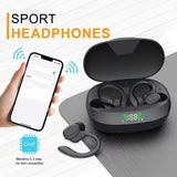 True Wireless Earbuds with Ear Hooks – Bluetooth 5.3 Sport Headphones, Waterproof, HiFi Stereo for Running & Workout