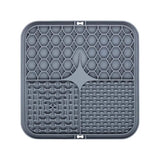 Gray car mat with textured design on a white background