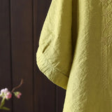 Women's Cotton Linen Embroidered Top – Vintage Casual Shirt