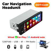 NaviFly 6.86" Touch Screen 1 Din Car Stereo Multimedia Player Wireless CarPlay Android Auto Universal 1DIN MP5 Player FM Radio