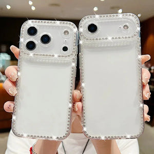 Silicone Diamond Phone Case – Soft Transparent for iPhone 17 Series
