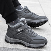 Winter Boots for Men New Waterproof PU Leather Warm Snow Ankle Boots Outdoor Warm plush Non-slip Work High-top Casual Shoes