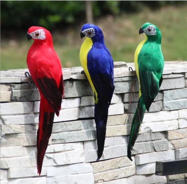 Handmade Feather Parrot Garden Ornament