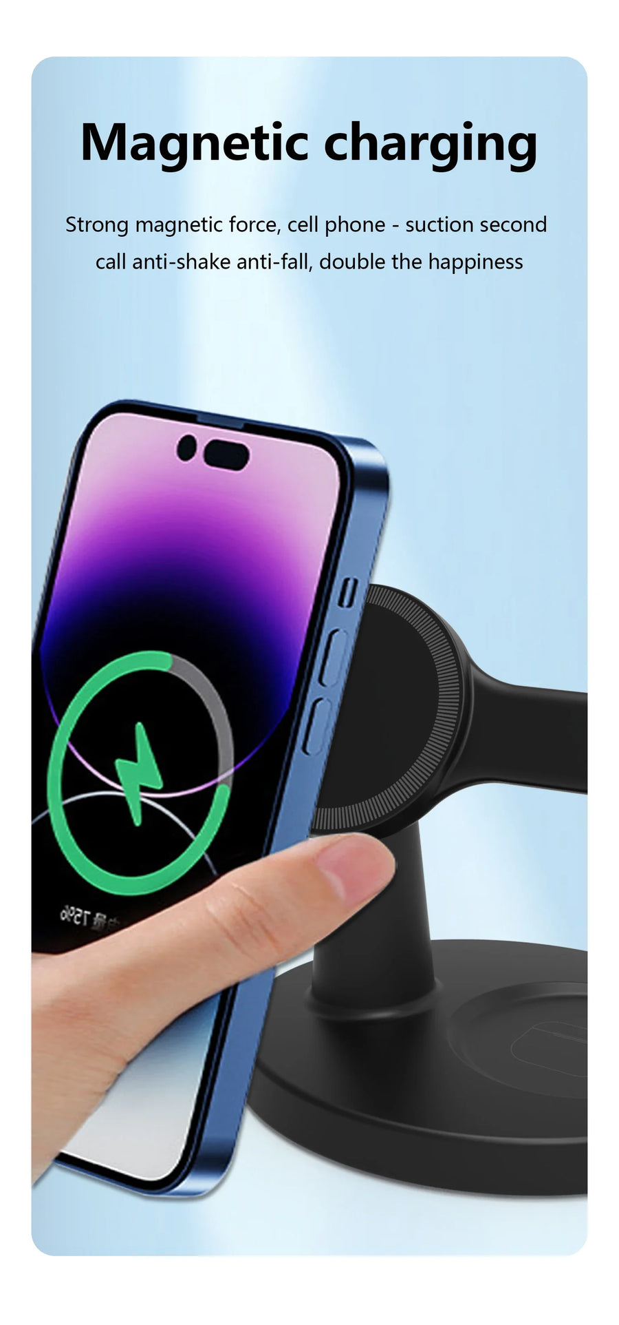 3-in-1 Wireless Charging Station – Fast Charge Phone, Watch & Earbuds