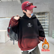 Fashion Kids Winter Clothes New Product Warm Hoodies Sweatshirts Boy Novelty High Streetwear Outerwear Child Gradient Sweatshirt