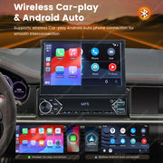 New Carplay Android Auto 1Din 7'' Retractable Universal Car Stereo Radio TouchScreen MP5 Player Intelligent Vehicle System BT FM