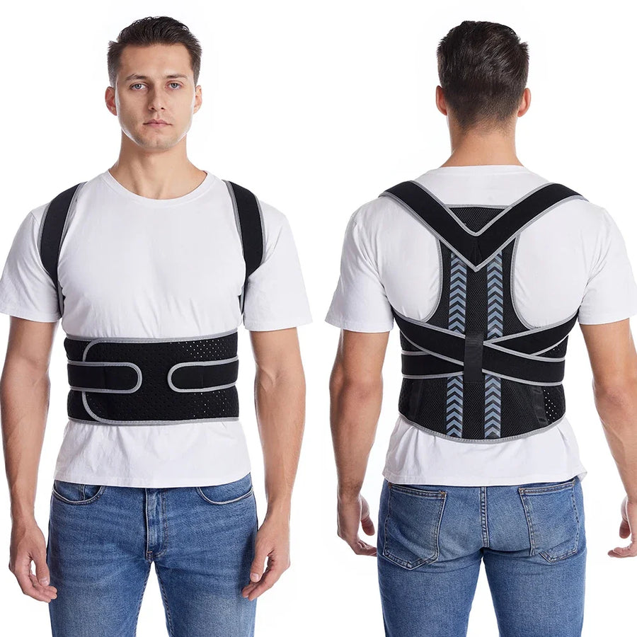 Posture Corrector for Back Pain – Adjustable Brace for Upper & Lower Back, Lumbar Support