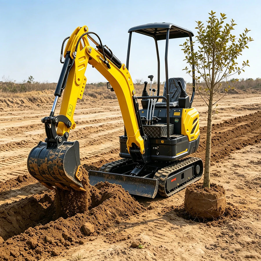 1.5 Ton Mini Excavator – Compact Micro Digger with Custom Colors for Greenhouse & Farm