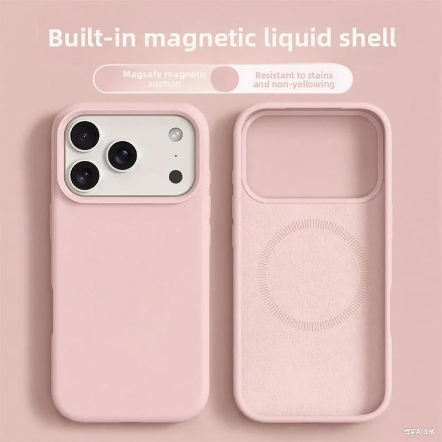 Magnetic Phone Case for iPhone 17/16 Pro Max, Liquid Silicone, MagSafe-Compatible