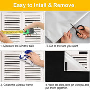 Removable Window Blackout Fabric Cloth Light Blocking Sunshade Black Curtain DIY Blackout Glass Privacy Window Tint Sticker