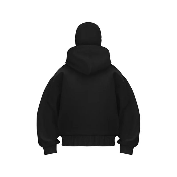 Men's Balaclava Zip Hoodie with Face Mask Winter Warm Zipper Sweatshirt Oversized Hooded Sports Jacket for Outdoor Activities