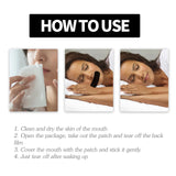 Instructions on how to use a patch, shown with a woman applying it to her face.