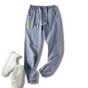 Jeans For Man Clothes Straight Baggy Wide Leg Casual Oversize Pants Vintage Korean Streetwear Tapered Embroidered Trousers