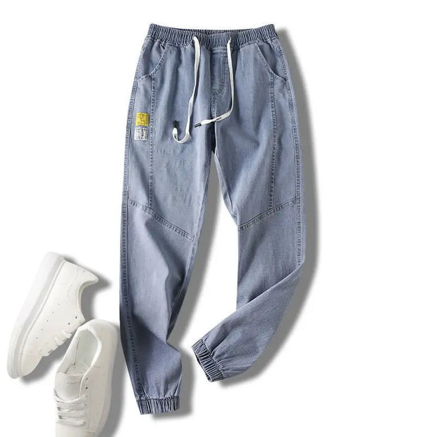 Jeans For Man Clothes Straight Baggy Wide Leg Casual Oversize Pants Vintage Korean Streetwear Tapered Embroidered Trousers