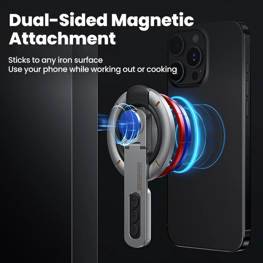 Magnetic Phone Stand for Desk – Double-Sided Rotating Holder for iPhone 17/16, MagSafe