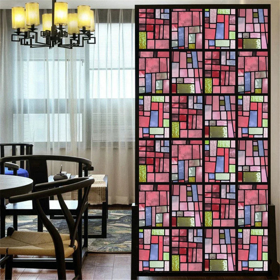 Privacy Window Film – Stained Glass, Static Cling, No Glue
