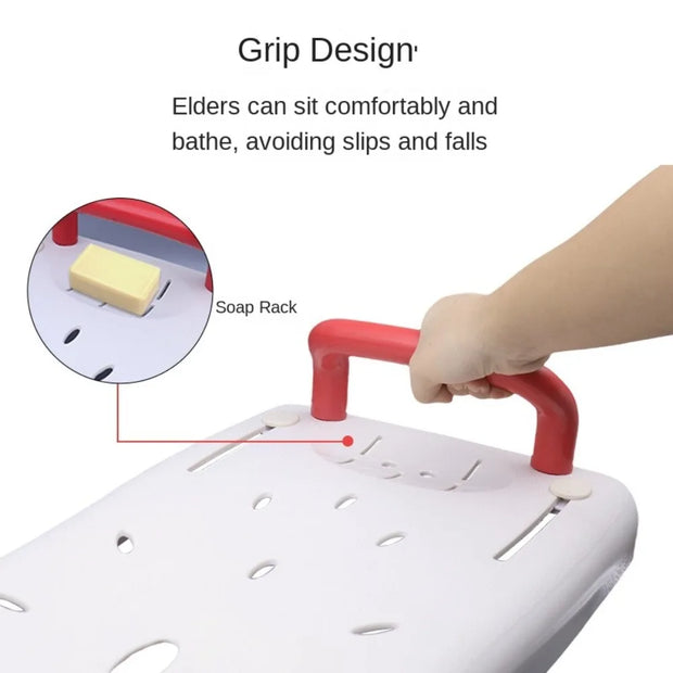 With Handle Bathtub Shower Board Adjustable Non -slip Bathtub Bench With Rounded Corners Bath Sitting Board For Disabled People