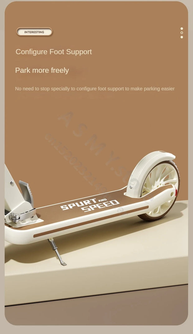 Children's Scooter, Foldable Bicycle, Large Children's Sliding Wheel, Campus Adult Two Wheel Scooter 5-15 years old