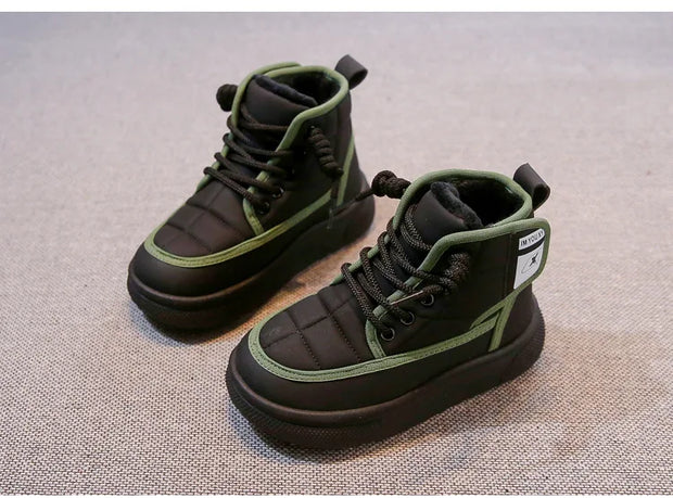 Winter Children Snow Boots 2025 New Kids Ankle Boots Toddler Girls Fashion Non-slip Plush Fur Warm Boys Cold-proof Short Boots