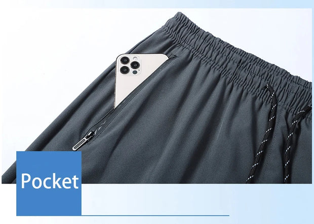 Joggers Man Breathable Quick Dry Sports Pants Spring Summer Drawstring Jogger Pants Men Sweatpants Fashion Casual Stretch Pants