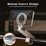 MagSafe magnetic phone tripod with bottom groove design on dark background