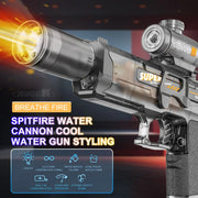 New  Electric Water Gun With light Sprays Flame Effect Continuously High-pressure High-speed Powerful Outdoor Water Gun Toys USB